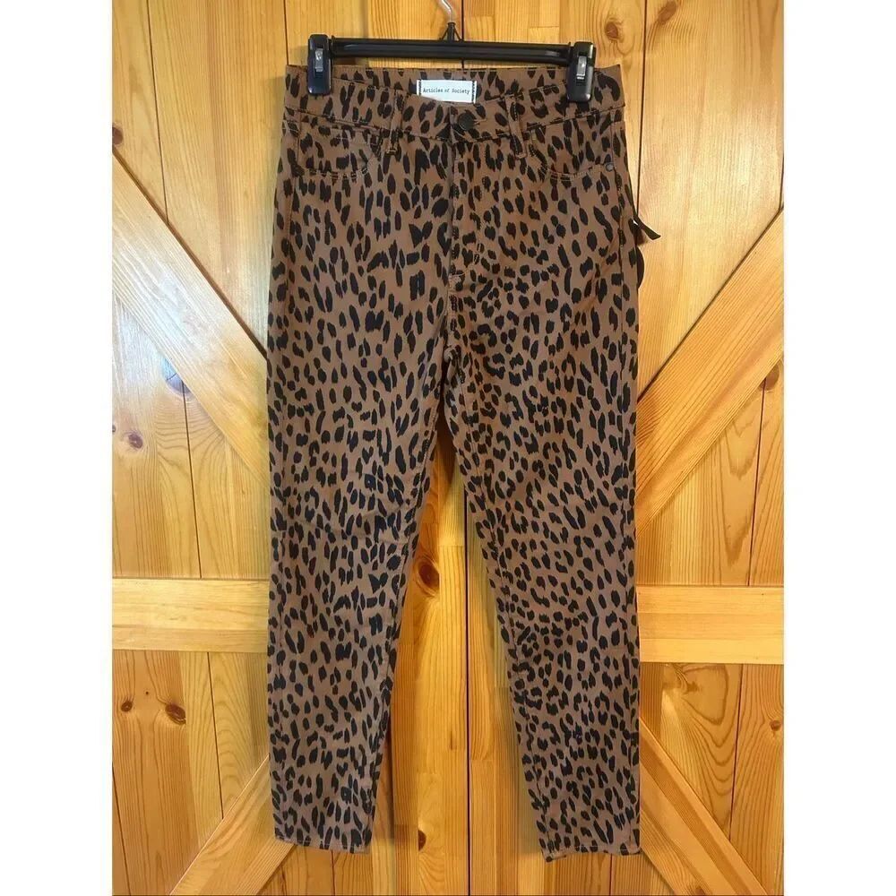 Articles of Society Cheetah Print High Rise Super Soft Jeans NWT Size 26 (5684)